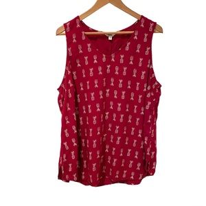 BOGO Pineapple Print Sleeveless Tank Top Women’s XL